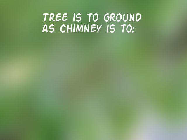 Tree is to ground as chimney is to: