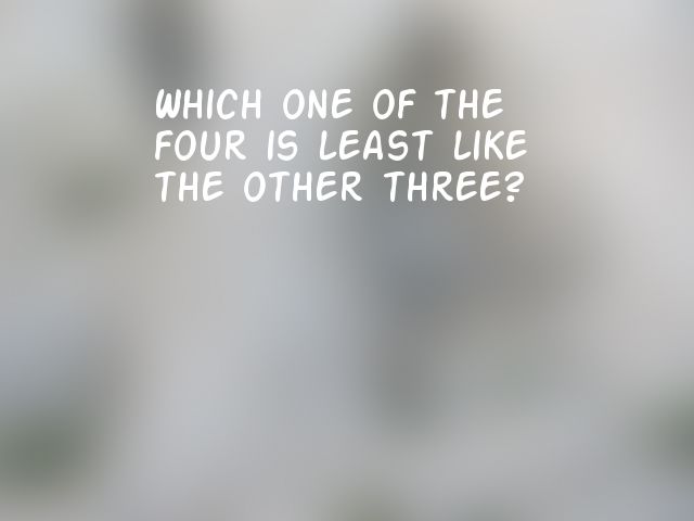 Which one of the four is least like the other three?